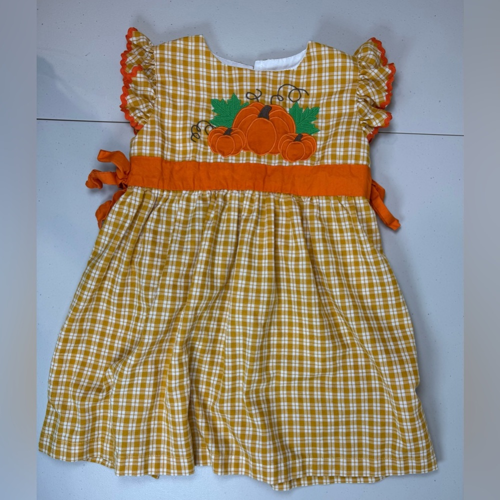 Lil Cactus - plain pumpkin dress 3T